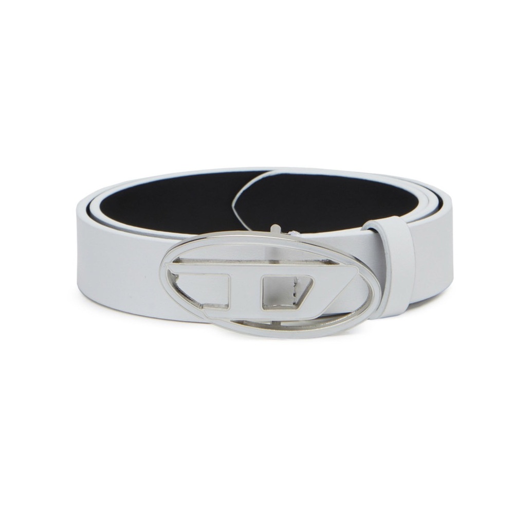 Diesel White Belt with Silver Buckle